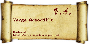 Varga Adeodát névjegykártya